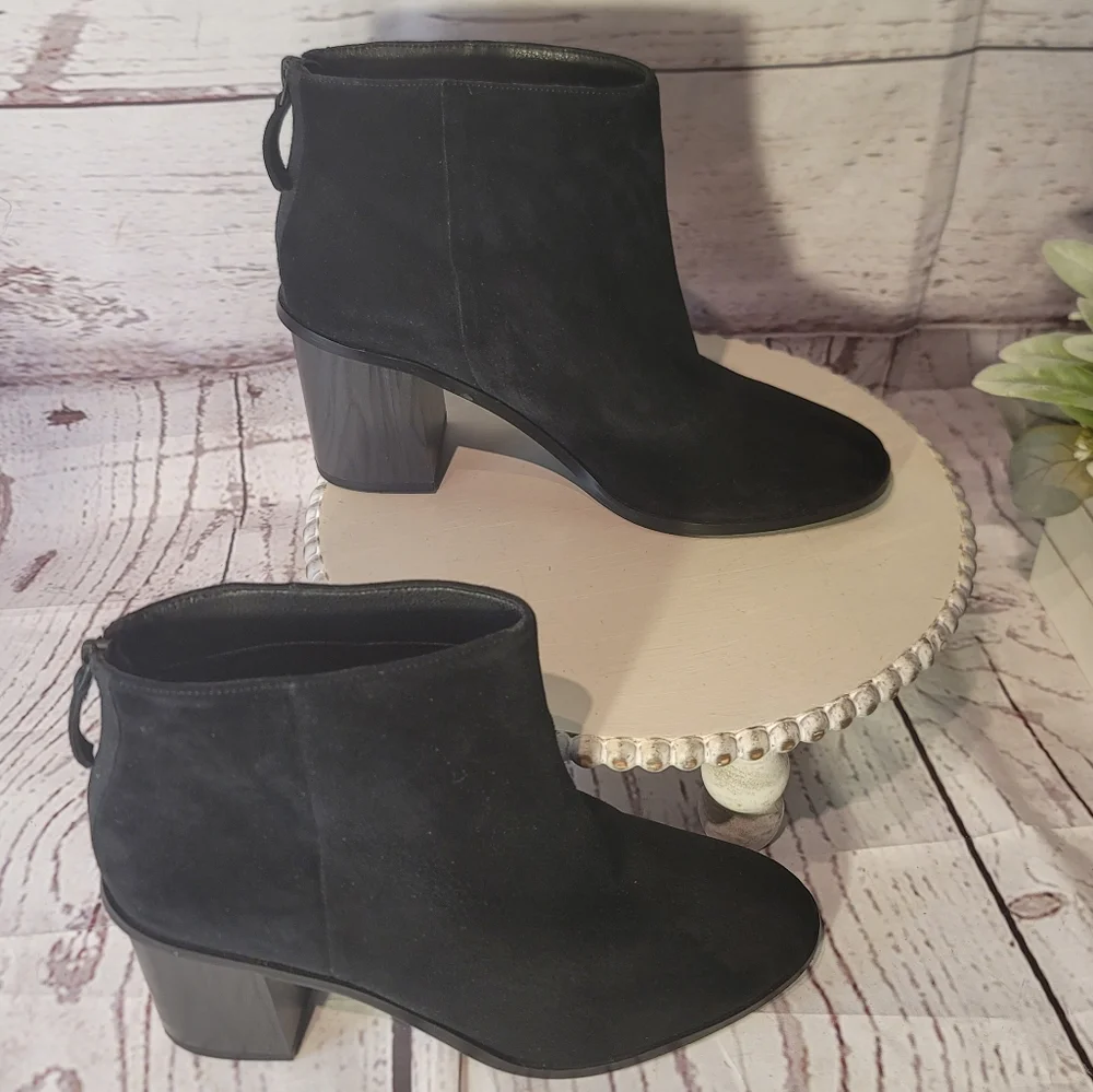 New Splendid Misty Womens Black Suede Ankle Booties Size 10M